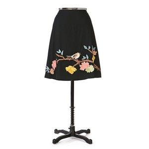 Anthropologie Karen Nicol Embroidery Sparrow Bird Skirt 4